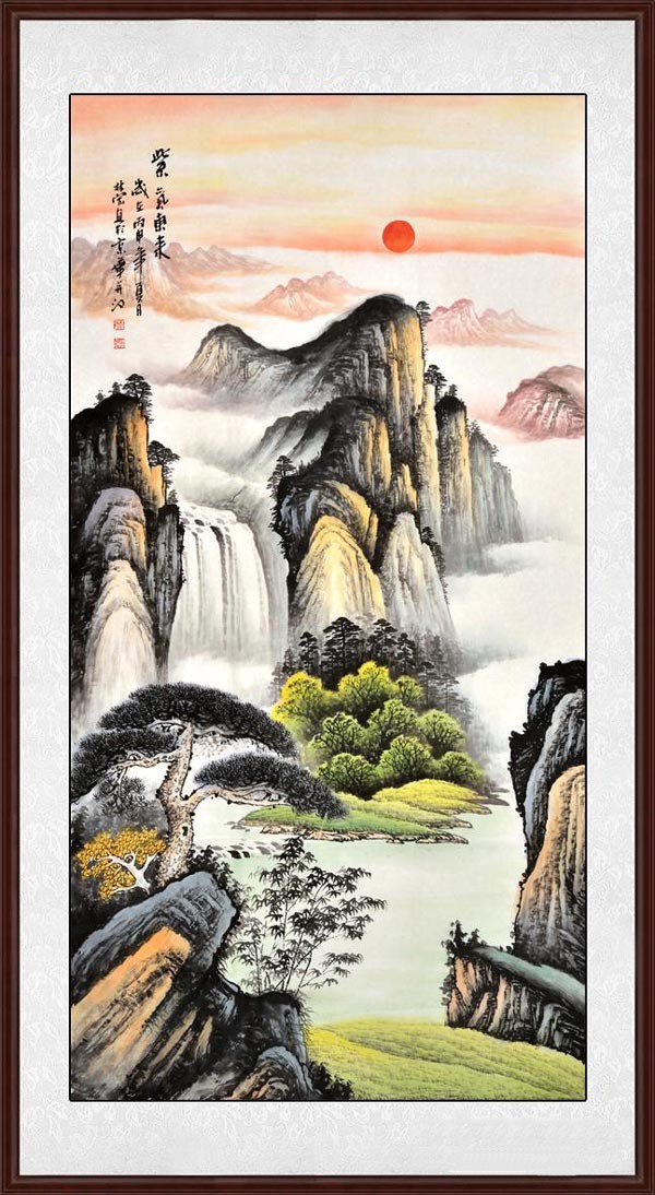 董事長(zhǎng)辦公室設(shè)計(jì)時(shí)掛哪些裝飾畫，可以襯托出品味和修養(yǎng)《紫氣東來(lái)》